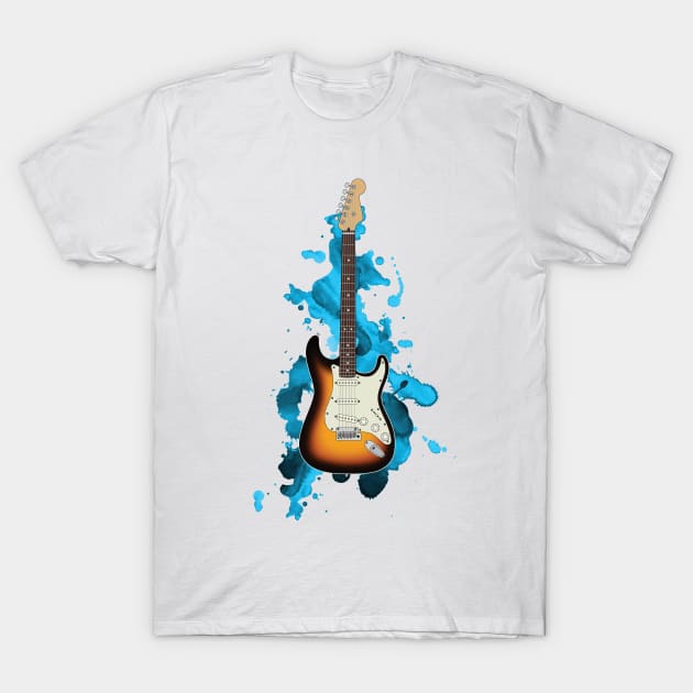 S-Style Electric Guitar Sunburst Color T-Shirt by nightsworthy